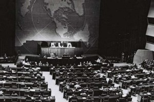 Session of U.N. New York, proclaim establishment of the State of Israel 