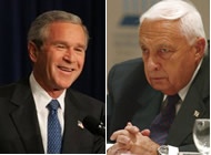 Pres. Bush - P.M. Sharon (Photo: Amit Shabi)