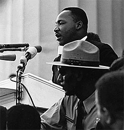 Dr. Martin Luther King, Jr. speaking at the Civil Rights March on Washington, D.C., (1963)