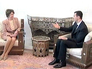 Nancy Pelosi the Democratic Speaker of the U.S. House of Representatives and Bshar El Assad