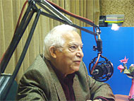 Menashe Amir at IsraCast Studios