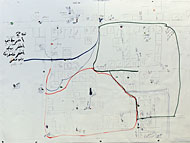 Hamas map depicting the positioning of booby-traps and snipers in the Al-Attara neighborhood