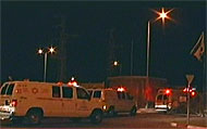Israeli ambulances entering the Zikim army base