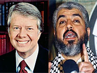 Former U.S. President Jimmy Carter, Hamas Leader Khaled Mashal