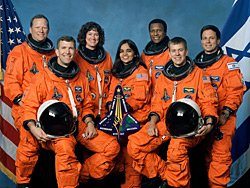 Ilan Ramon (right) and the Crew of the final ill-fated flight of the Space Shuttle Columbia