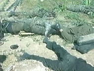 Bodies of Palestinian Fatah members who were killed by Hamas