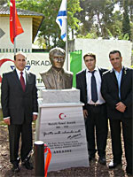 Mayor of Yehud Yossi Ben-David, Arkadash Chairman Eyal Peretz and Turkish ambassador to Israel Namik Tan