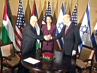 Abbas, Rice, Olmert