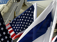 Israeli and American flags