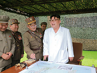 Kim Jong Un, Overseeing the missile test (2016)