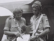 Mordechai Hod (on the left) (Photo by Zoltan Kluger - Public Domain)