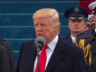 President Trump speaking at his inauguration ceremony