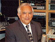 Menashe Amir at IsraCast Studios