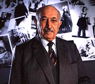 Simon Wiesenthal at the opening of the Museum of Tolerance, 1993