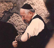 Simon Wiesenthal at the Western Wall in Jerusalem