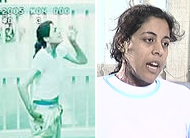 Left - Wafa Ibrahim trying to blow herself Right - Interviewed (CH 10)