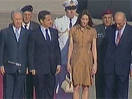 Nicolas Sarkozy Arriving at Israel