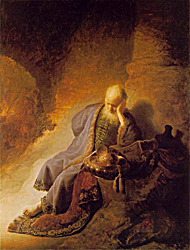 Prophet Jeremiah Lamenting the Destruction of Jerusalem by Rembrandt van Rijn