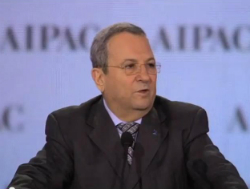 Defense Minister Ehud Barak speaking at AIPAC