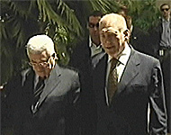Mahmoud Abbas and Ehud Olmert