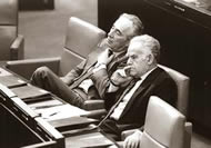 Shimon Peres and Yitzhak Shamir