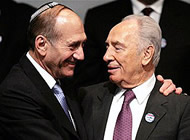 Ehud Olmert and Shimon Peres