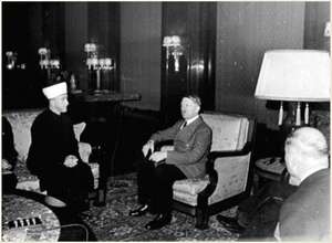 Hitler and the Mufti of Jerusalem meet.