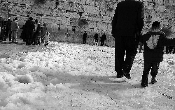 Father and son at the Western Wall