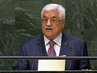 Palestinian President Abbas speaking at the UN