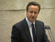 British PM Cameron speaks to Knesset