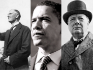 from left: Neville Chamberlain, Barack Obama, Winston Churchill