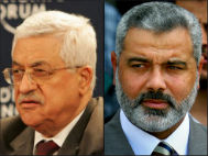 PLO President Mahmoud Abas & Hamas Prime Minister Ismail Haniyeh to reconcile governments (photo credit: IDF, World Economic Forum)