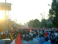 Anti-Morsi demonstrators marching in Cairo on June 28, 2013. (photo credit: Lilian Wagdy)