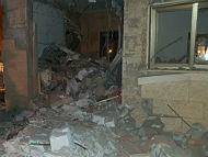 Aftermath of the rocket that fell on a home in Beersheva on October 17. (Photo Courtesy)