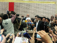 Rouhani giving campaign speech. Photo Credit: Ansari, wikipedia user