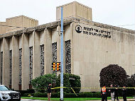 Tree of Life Synagogue in Pittsburgh, PA where 11 people were killed and 29 wounded in American's worst anti-Semitic attack to date.
