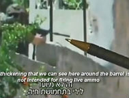 Dr. Yekutial explains, "The thickening that we can see here around he barrel is not intended for firing live ammo..only rubber bullets"