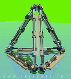 Three QS Bases assembled in a triangle pyramid structure