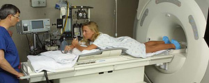 A breast cancer patient before entering the ExAblate 2000