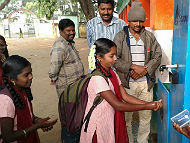 A Soapy Station in use in Bagepalli, India. Photo: courtesy